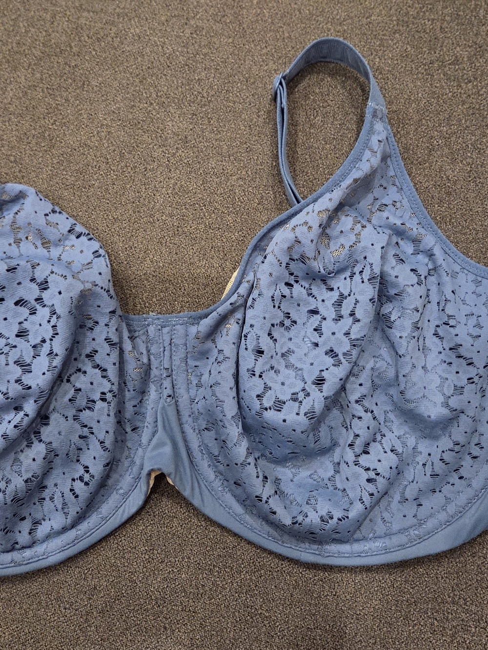 NWT Chantelle Light Blue Lace Underwire Bra 36 H 5D